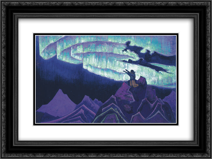 Moses the Leader 24x18 Black Ornate Wood Framed Art Print Poster with Double Matting by Roerich, Nicholas