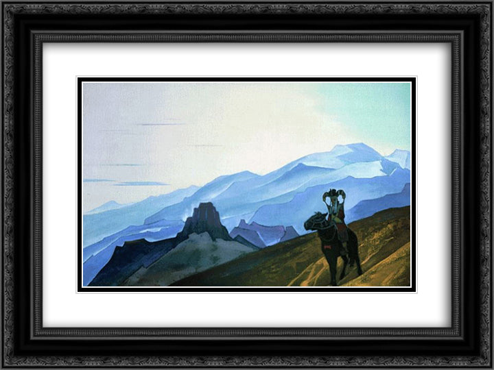 Mother of Genghis Khan 24x18 Black Ornate Wood Framed Art Print Poster with Double Matting by Roerich, Nicholas