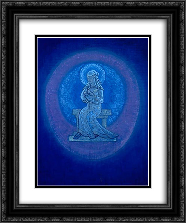 Mother of Turfan 20x24 Black Ornate Wood Framed Art Print Poster with Double Matting by Roerich, Nicholas