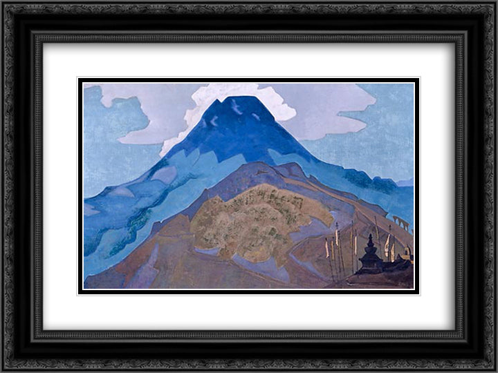 Namze 24x18 Black Ornate Wood Framed Art Print Poster with Double Matting by Roerich, Nicholas
