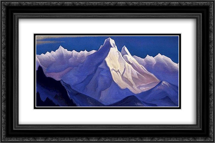 Nanda Devi 24x16 Black Ornate Wood Framed Art Print Poster with Double Matting by Roerich, Nicholas