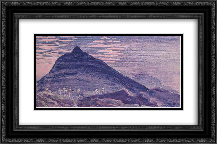 Night rider 24x16 Black Ornate Wood Framed Art Print Poster with Double Matting by Roerich, Nicholas