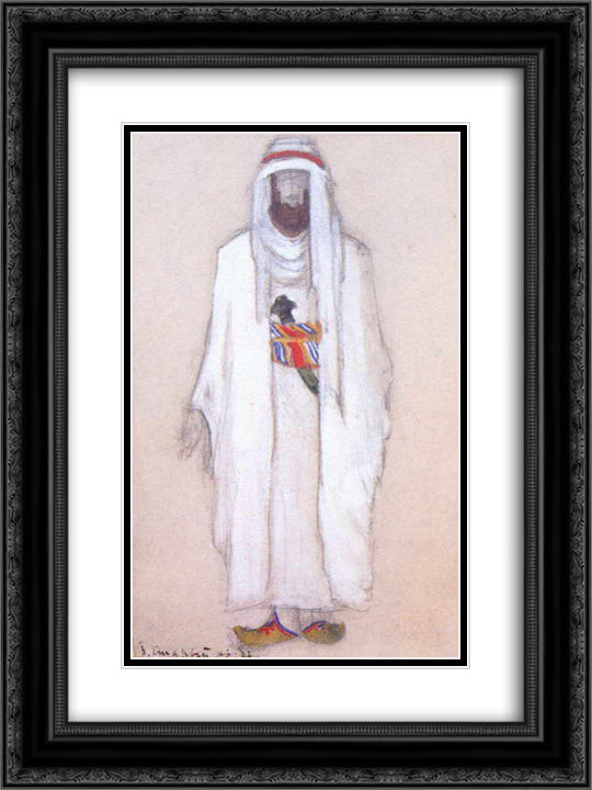 Old arabian 18x24 Black Ornate Wood Framed Art Print Poster with Double Matting by Roerich, Nicholas