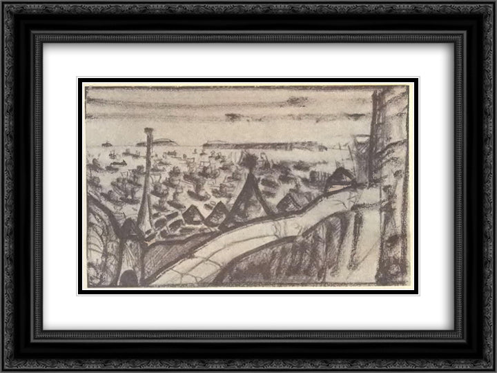 Old king 24x18 Black Ornate Wood Framed Art Print Poster with Double Matting by Roerich, Nicholas