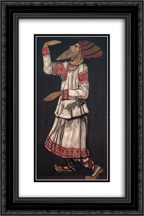 Old man 16x24 Black Ornate Wood Framed Art Print Poster with Double Matting by Roerich, Nicholas