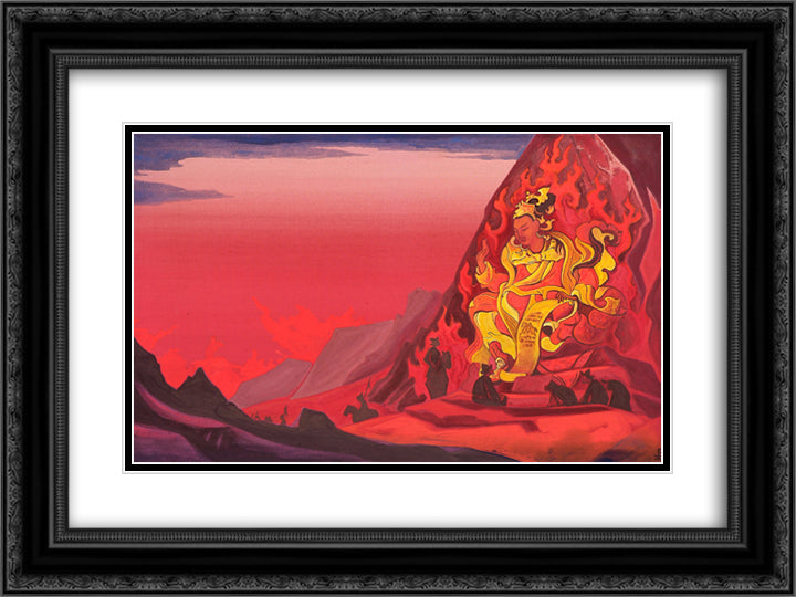 Order of Rigden Jyepo 24x18 Black Ornate Wood Framed Art Print Poster with Double Matting by Roerich, Nicholas