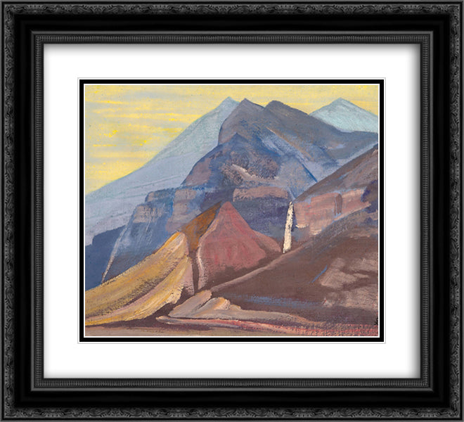 Palden Lhamo 22x20 Black Ornate Wood Framed Art Print Poster with Double Matting by Roerich, Nicholas