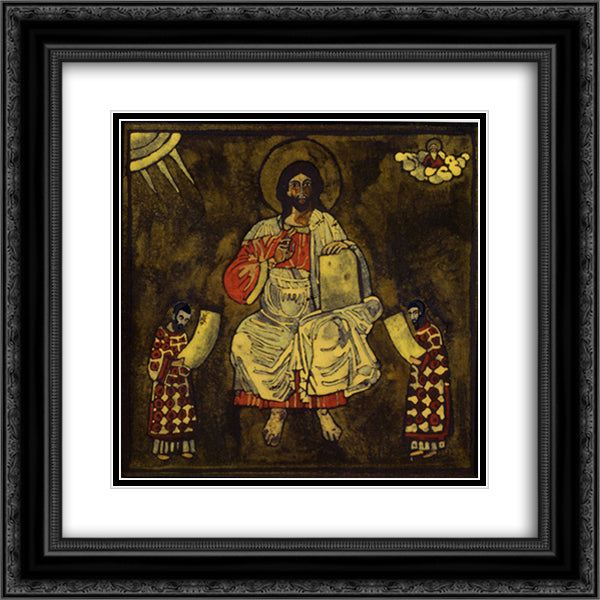 Pantokrator 20x20 Black Ornate Wood Framed Art Print Poster with Double Matting by Roerich, Nicholas