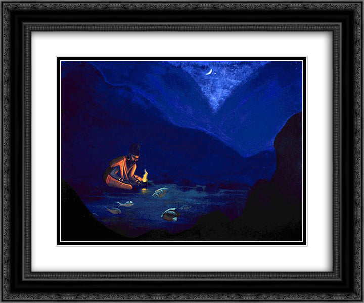 Paternoster 24x20 Black Ornate Wood Framed Art Print Poster with Double Matting by Roerich, Nicholas