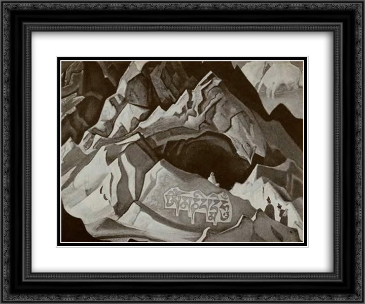 Path to Kailas 24x20 Black Ornate Wood Framed Art Print Poster with Double Matting by Roerich, Nicholas