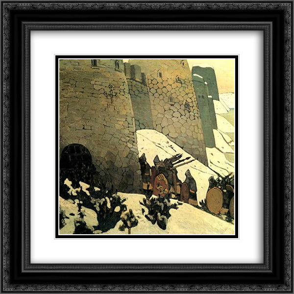 Patrol 20x20 Black Ornate Wood Framed Art Print Poster with Double Matting by Roerich, Nicholas