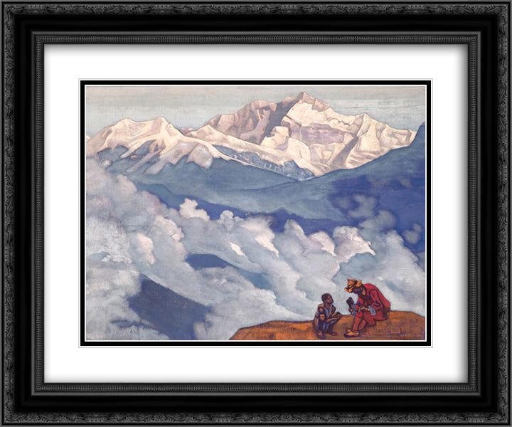 Pearl of Searching 24x20 Black Ornate Wood Framed Art Print Poster with Double Matting by Roerich, Nicholas