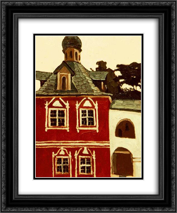 Pechora. Vestry. 20x24 Black Ornate Wood Framed Art Print Poster with Double Matting by Roerich, Nicholas