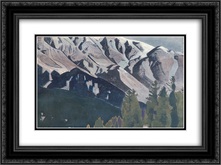 Pir Panjal 24x18 Black Ornate Wood Framed Art Print Poster with Double Matting by Roerich, Nicholas