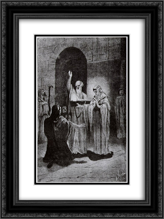 Presentation of Jesus at the Temple 18x24 Black Ornate Wood Framed Art Print Poster with Double Matting by Roerich, Nicholas