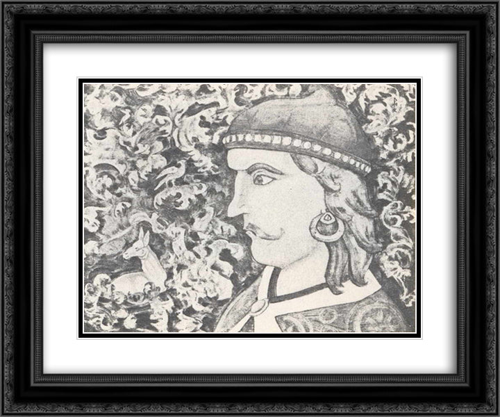 Prince (Knyaz) 24x20 Black Ornate Wood Framed Art Print Poster with Double Matting by Roerich, Nicholas