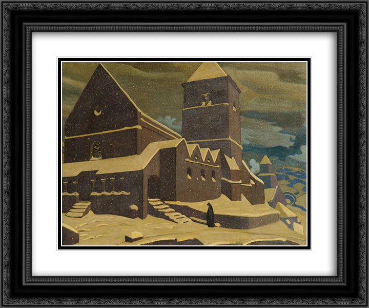 Repentance 24x20 Black Ornate Wood Framed Art Print Poster with Double Matting by Roerich, Nicholas