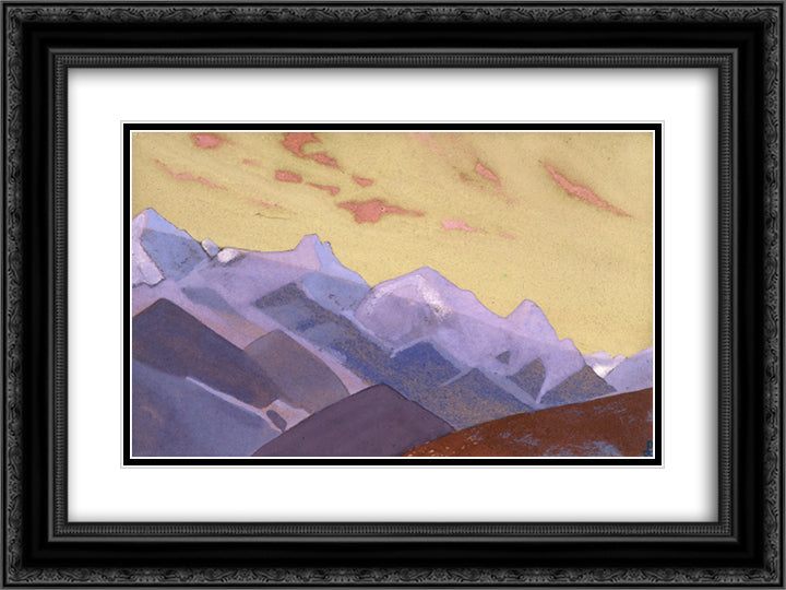 Ridge. Approaches to Everest 24x18 Black Ornate Wood Framed Art Print Poster with Double Matting by Roerich, Nicholas