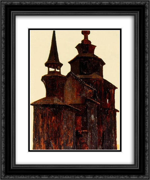 Rostov Veliky. Church on Ishna 20x24 Black Ornate Wood Framed Art Print Poster with Double Matting by Roerich, Nicholas