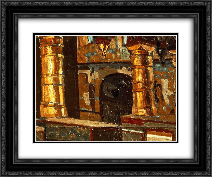 Rostov Veliky. Interior of church of Savior. 24x20 Black Ornate Wood Framed Art Print Poster with Double Matting by Roerich, Nicholas