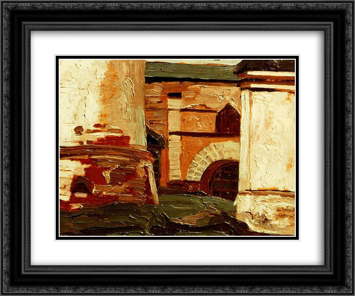 Rostov Veliky. Yard in the Kremlin. 24x20 Black Ornate Wood Framed Art Print Poster with Double Matting by Roerich, Nicholas