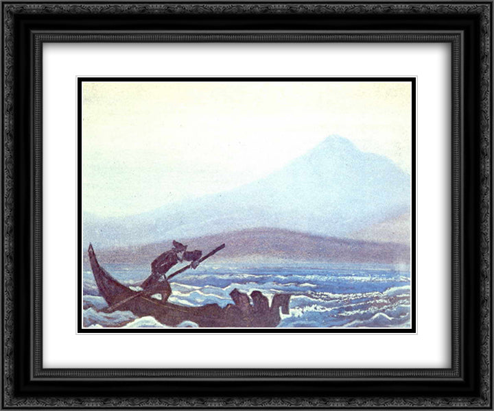 Runaways 24x20 Black Ornate Wood Framed Art Print Poster with Double Matting by Roerich, Nicholas