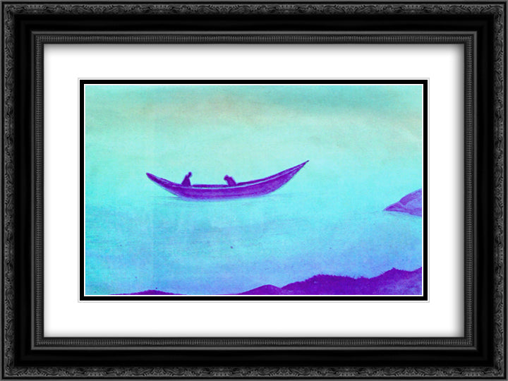 Sadness (Two in boat) 24x18 Black Ornate Wood Framed Art Print Poster with Double Matting by Roerich, Nicholas