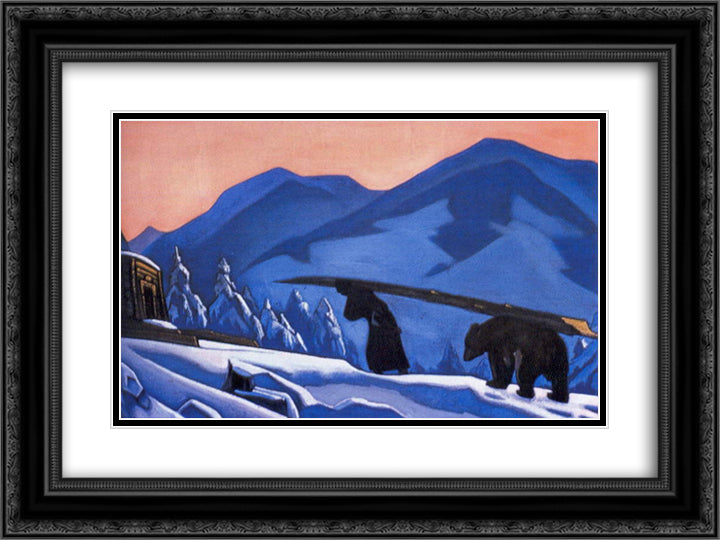 Saint Sergius (Employees) 24x18 Black Ornate Wood Framed Art Print Poster with Double Matting by Roerich, Nicholas