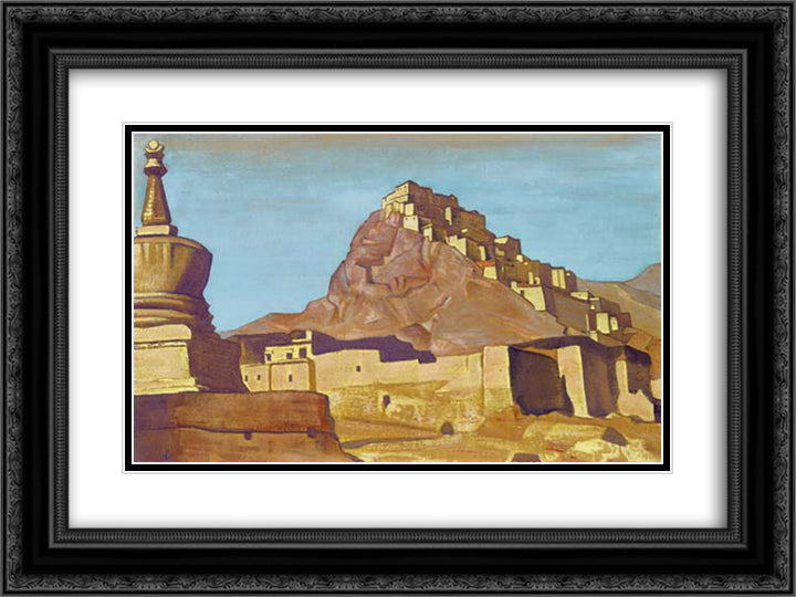 Sanctuaries and Citadels 24x18 Black Ornate Wood Framed Art Print Poster with Double Matting by Roerich, Nicholas