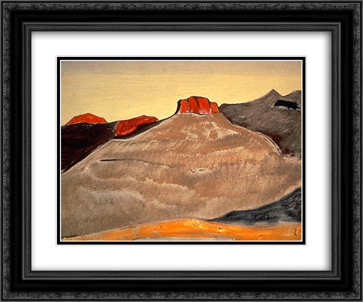 Santa-Fe 24x20 Black Ornate Wood Framed Art Print Poster with Double Matting by Roerich, Nicholas
