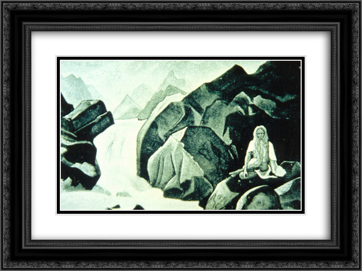 Santana 24x18 Black Ornate Wood Framed Art Print Poster with Double Matting by Roerich, Nicholas