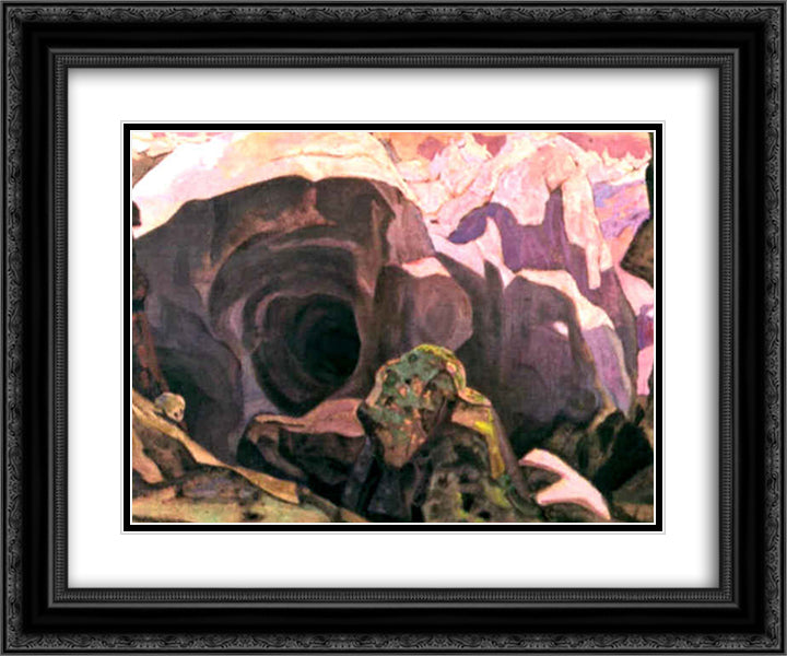 Scene design for Peer Gynt 24x20 Black Ornate Wood Framed Art Print Poster with Double Matting by Roerich, Nicholas