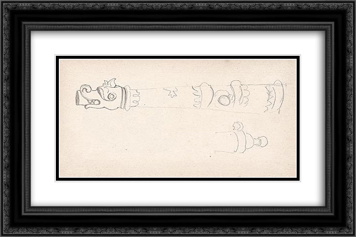 Sketch for Tale of Tsar Saltan 24x16 Black Ornate Wood Framed Art Print Poster with Double Matting by Roerich, Nicholas