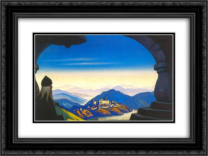 Slavic land 24x18 Black Ornate Wood Framed Art Print Poster with Double Matting by Roerich, Nicholas