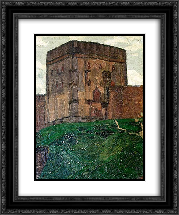 Smolensk. Tower. 20x24 Black Ornate Wood Framed Art Print Poster with Double Matting by Roerich, Nicholas