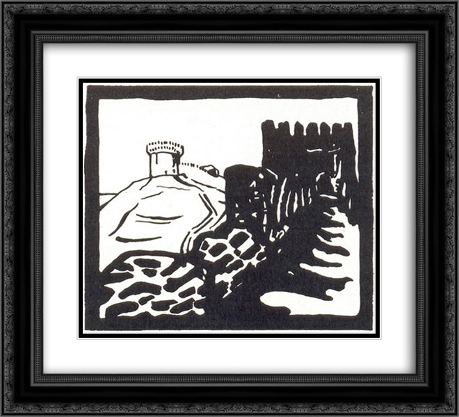 Smolensk 22x20 Black Ornate Wood Framed Art Print Poster with Double Matting by Roerich, Nicholas