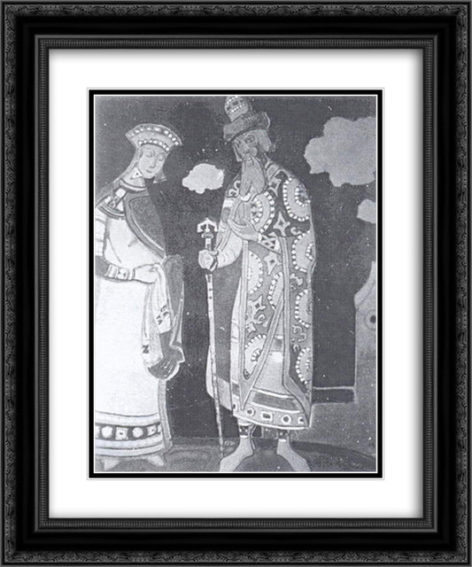 Snow Maiden and Berendey 20x24 Black Ornate Wood Framed Art Print Poster with Double Matting by Roerich, Nicholas