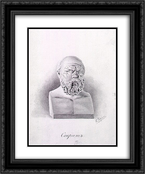 Socrates 20x24 Black Ornate Wood Framed Art Print Poster with Double Matting by Roerich, Nicholas