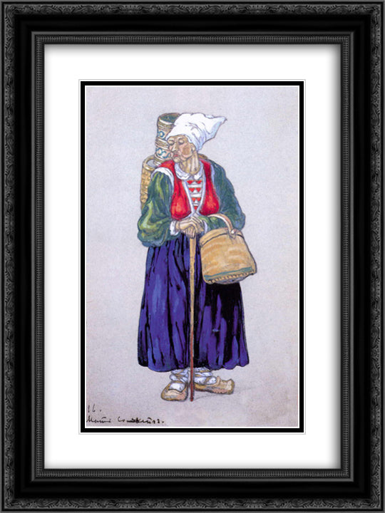 Solveig's mother 18x24 Black Ornate Wood Framed Art Print Poster with Double Matting by Roerich, Nicholas