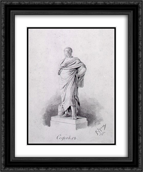 Sophocles 20x24 Black Ornate Wood Framed Art Print Poster with Double Matting by Roerich, Nicholas