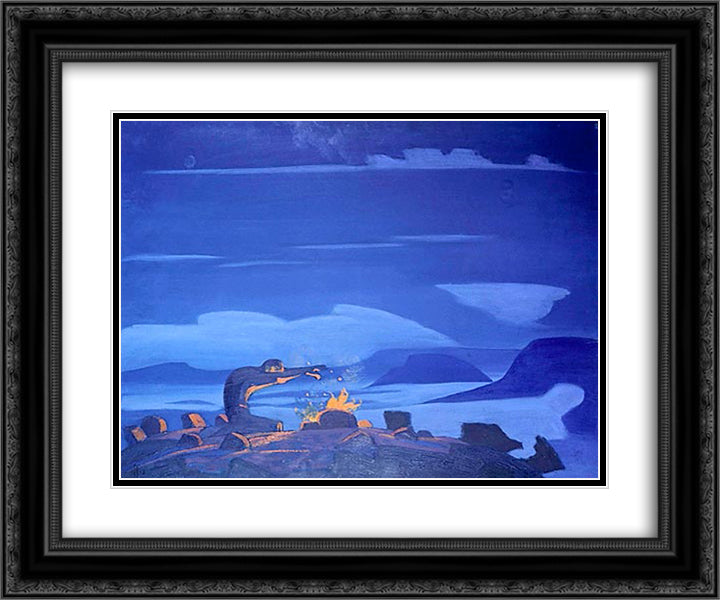 Spell words 24x20 Black Ornate Wood Framed Art Print Poster with Double Matting by Roerich, Nicholas