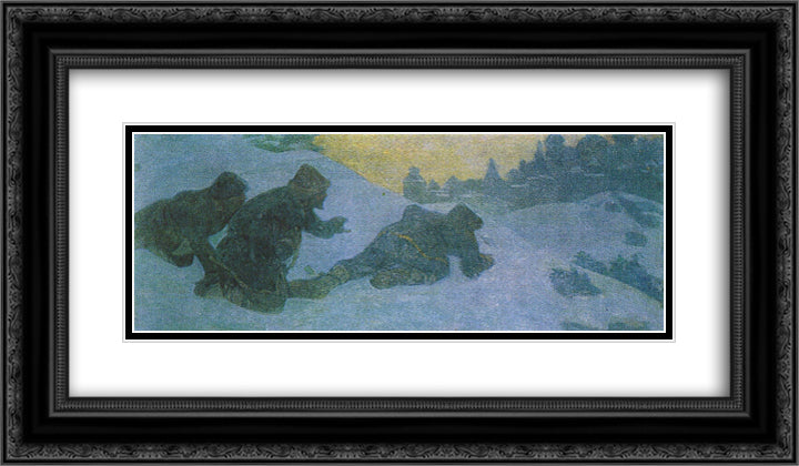 Spies 24x14 Black Ornate Wood Framed Art Print Poster with Double Matting by Roerich, Nicholas