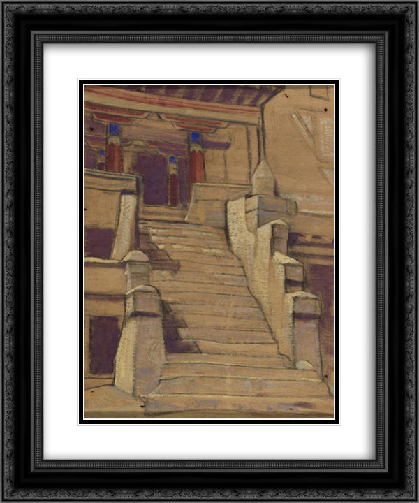Spitok, Ladakh 20x24 Black Ornate Wood Framed Art Print Poster with Double Matting by Roerich, Nicholas