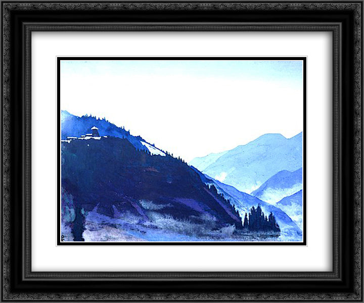 Spring 24x20 Black Ornate Wood Framed Art Print Poster with Double Matting by Roerich, Nicholas