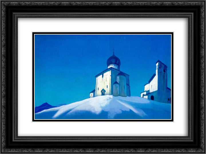 St. Sergius Hermitage 24x18 Black Ornate Wood Framed Art Print Poster with Double Matting by Roerich, Nicholas