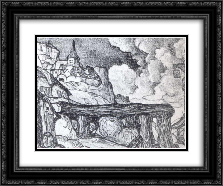 Study of decoration 24x20 Black Ornate Wood Framed Art Print Poster with Double Matting by Roerich, Nicholas