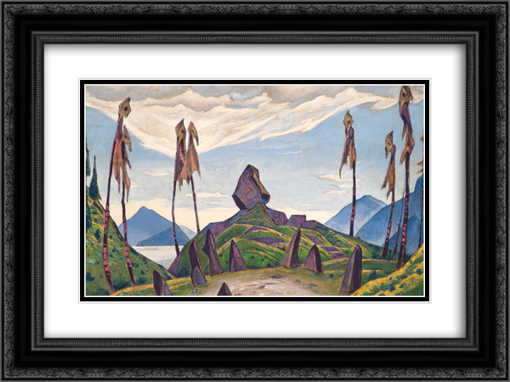 Study of scene decoration for The Rite of Spring 24x18 Black Ornate Wood Framed Art Print Poster with Double Matting by Roerich, Nicholas