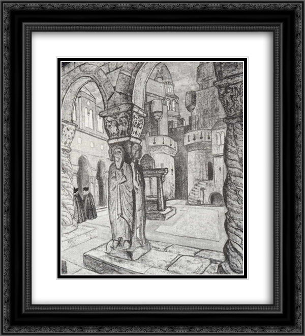 Study of scene design for Princess Maleine 20x22 Black Ornate Wood Framed Art Print Poster with Double Matting by Roerich, Nicholas