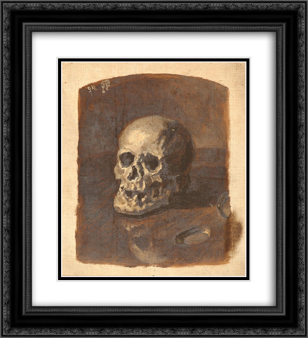 Study of skull 20x22 Black Ornate Wood Framed Art Print Poster with Double Matting by Roerich, Nicholas