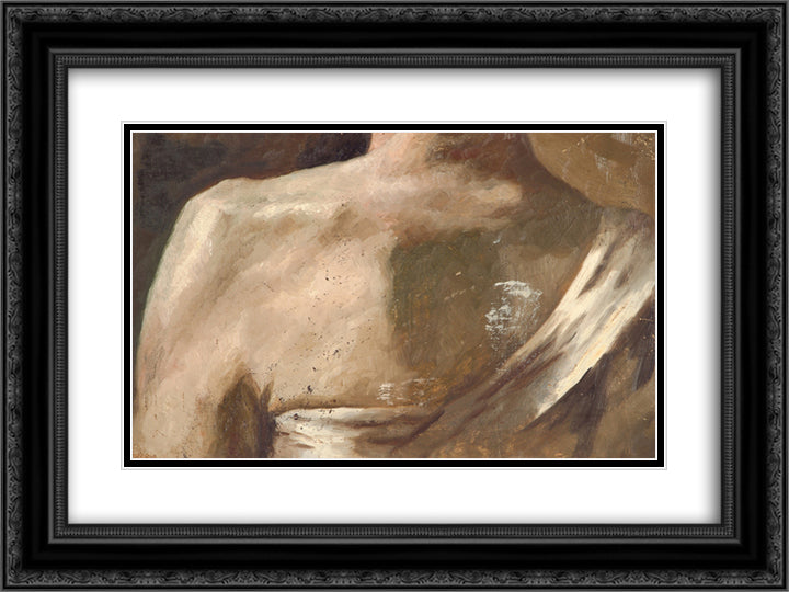 Study of torso 24x18 Black Ornate Wood Framed Art Print Poster with Double Matting by Roerich, Nicholas